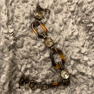 Tortoise chain bracelet with rhinestones